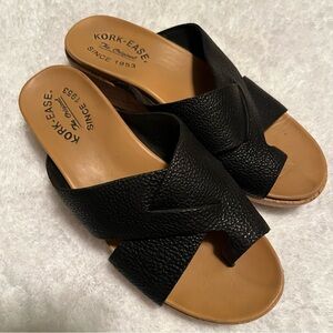 Kork-Ease Black and Tan Sandals